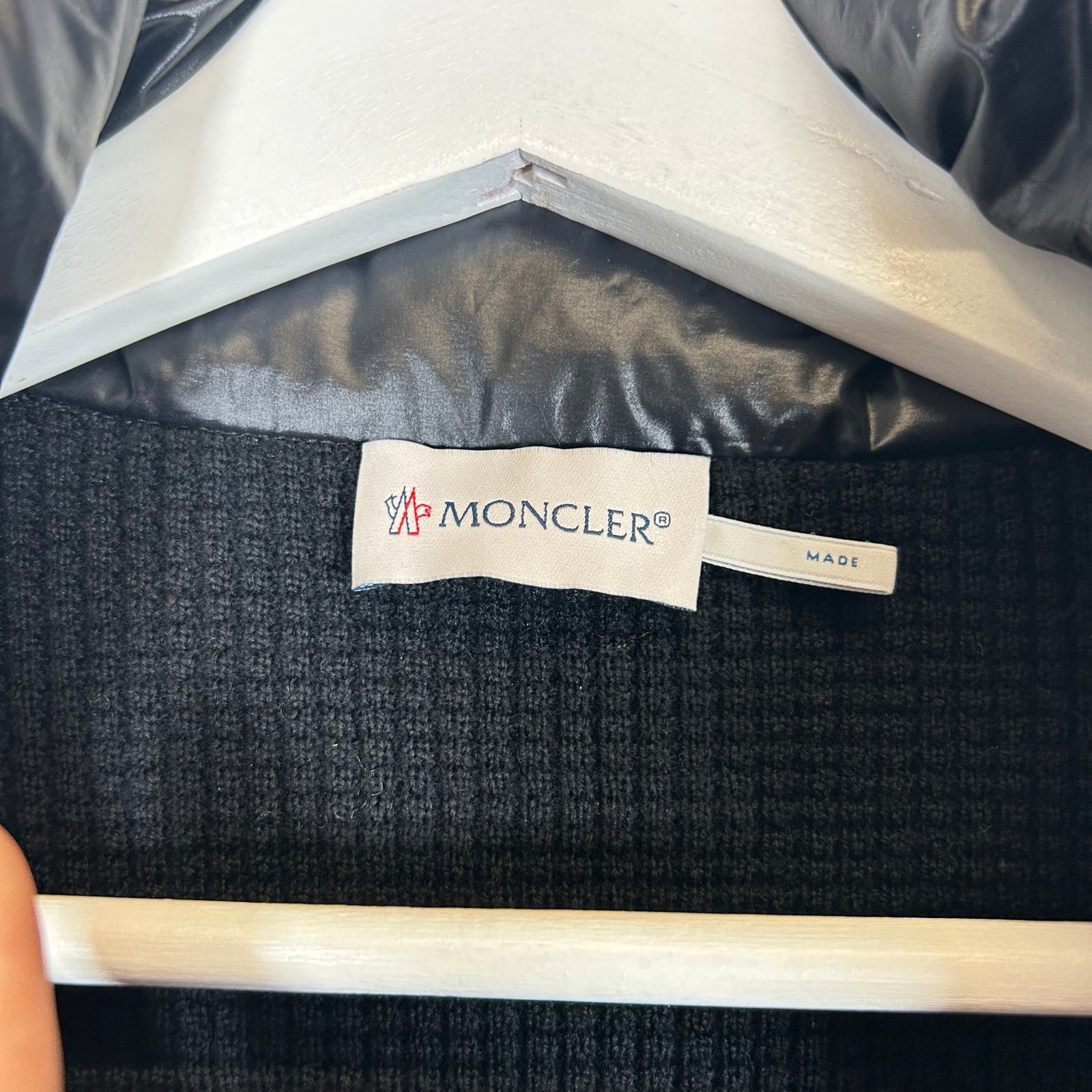 Moncler Black Paneled Down Jacket Size S