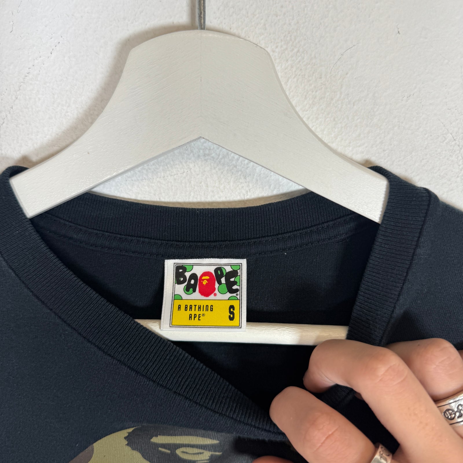 Bape Black/Camo Ape Head T-Shirt Size S