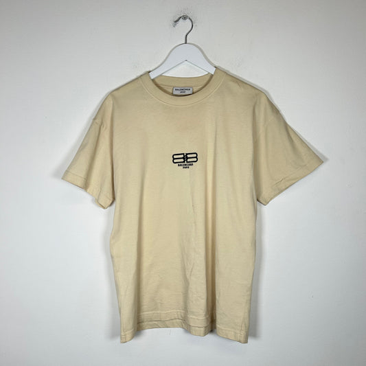 Balenciaga Cream BB Emblem T-shirt Size S