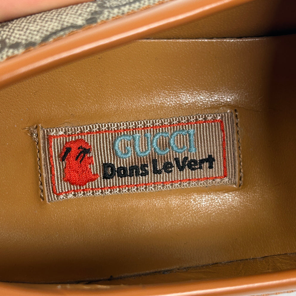 Gucci Harold Horsebit Canvas Printed Loafer Size 40