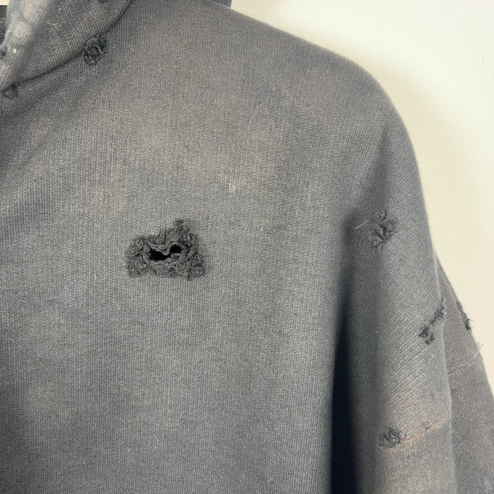 Balenciaga SS24 Paris Moon Distressed Zip-Up Hoodie