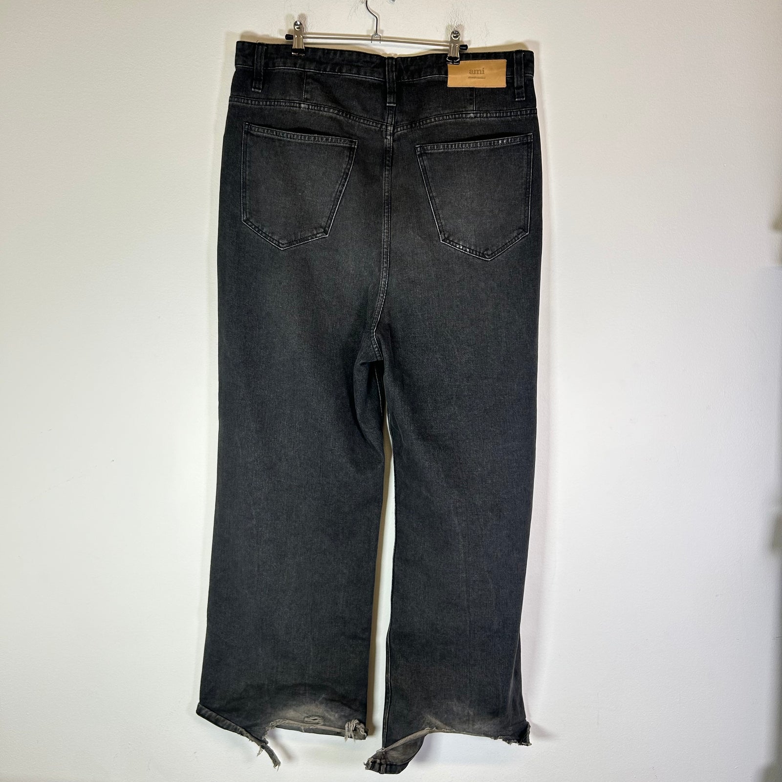 Ami Paris Black Washed Baggy Fit Jeans