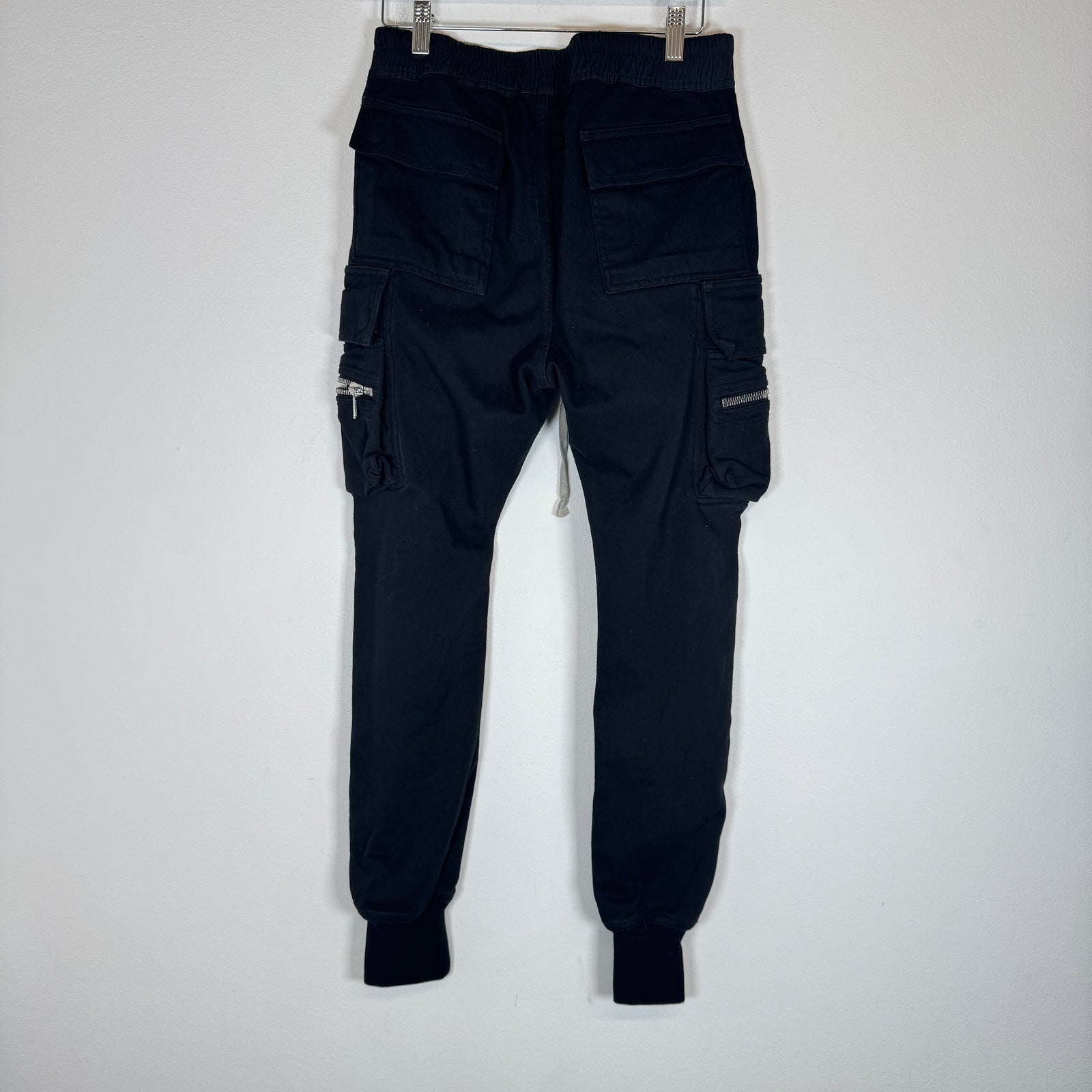 Rick Owens Black Mastadon Cargo Joggers Size 48