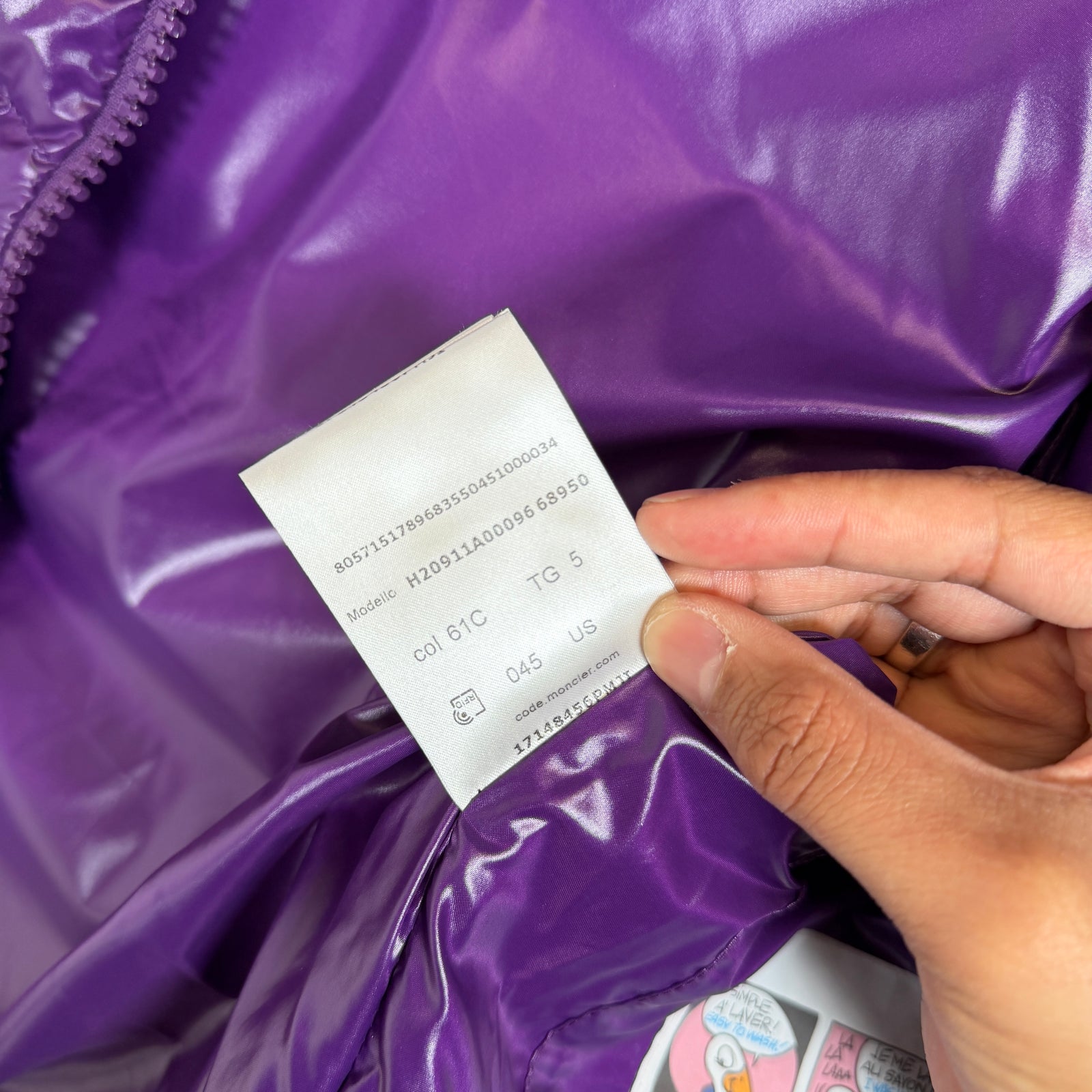Moncler Purple Tibb Down Vest Size 5