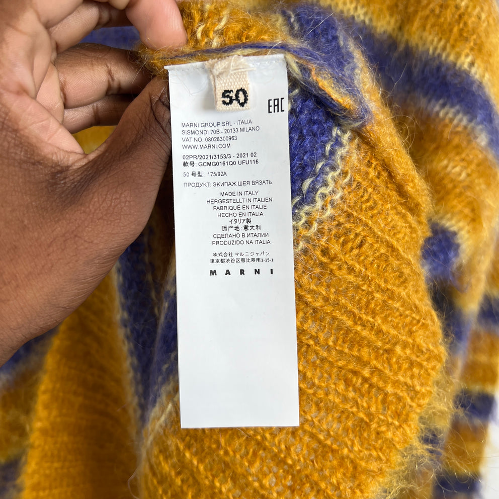 Marni Yellow Fuzzy Wuzzy Mohair Sweater Size 50