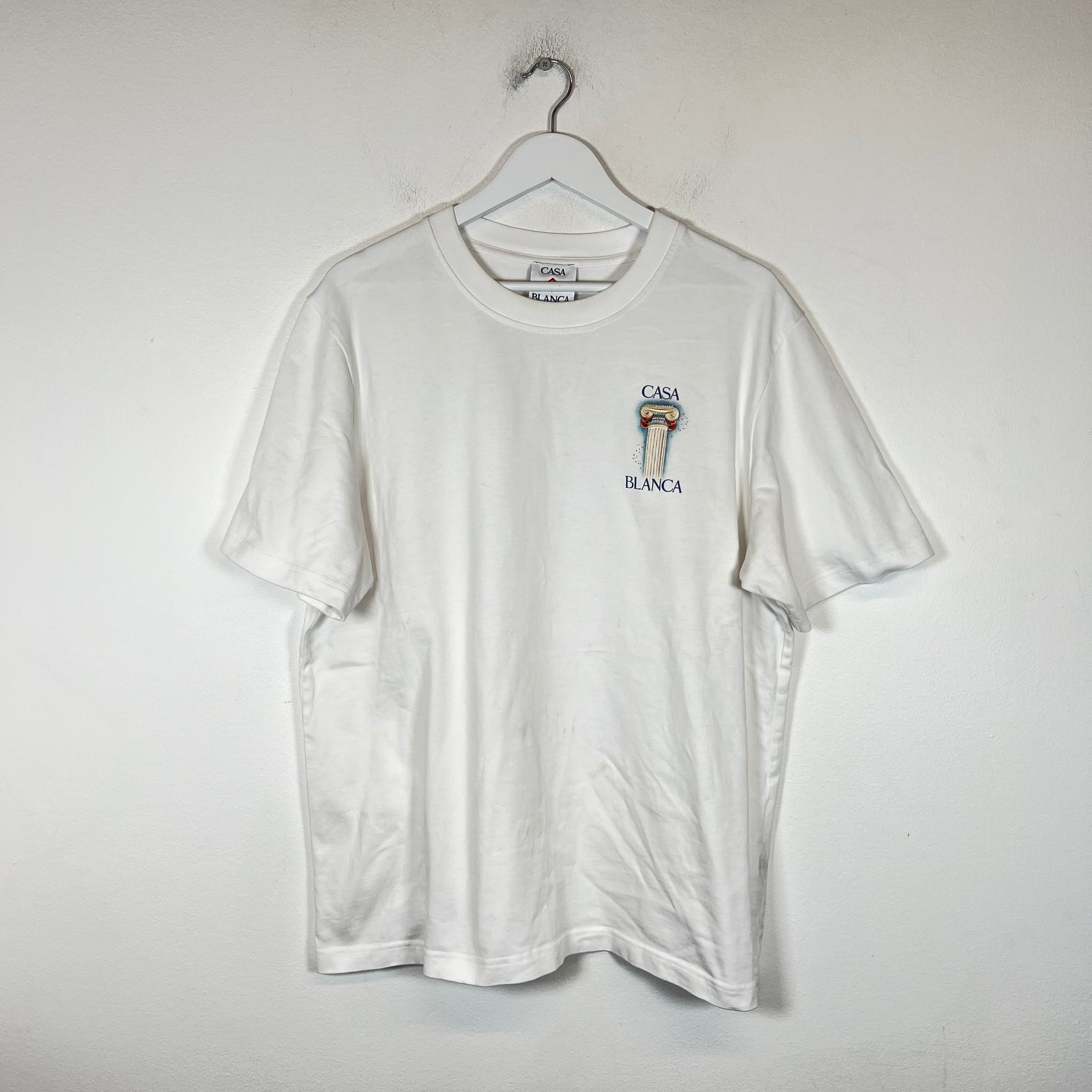 Casablanca White La Colomne T-Shirt Size XL