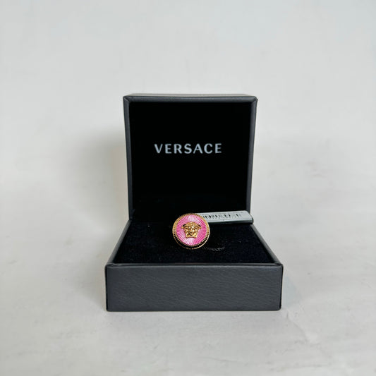 Versace Gold/Pink Medusa Ring Size 6