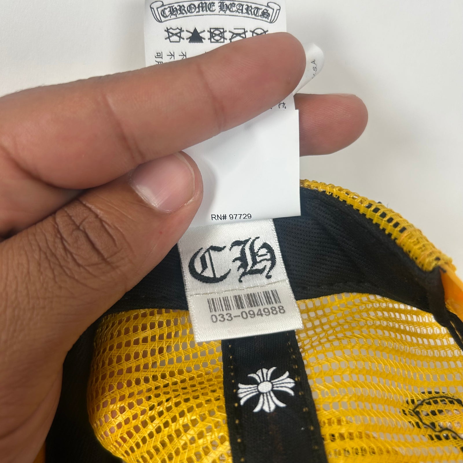 Chrome Hearts Yellow Eye Chart Trucker Hat