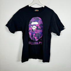 Bape Black/Purple Ape Head Tee Size L