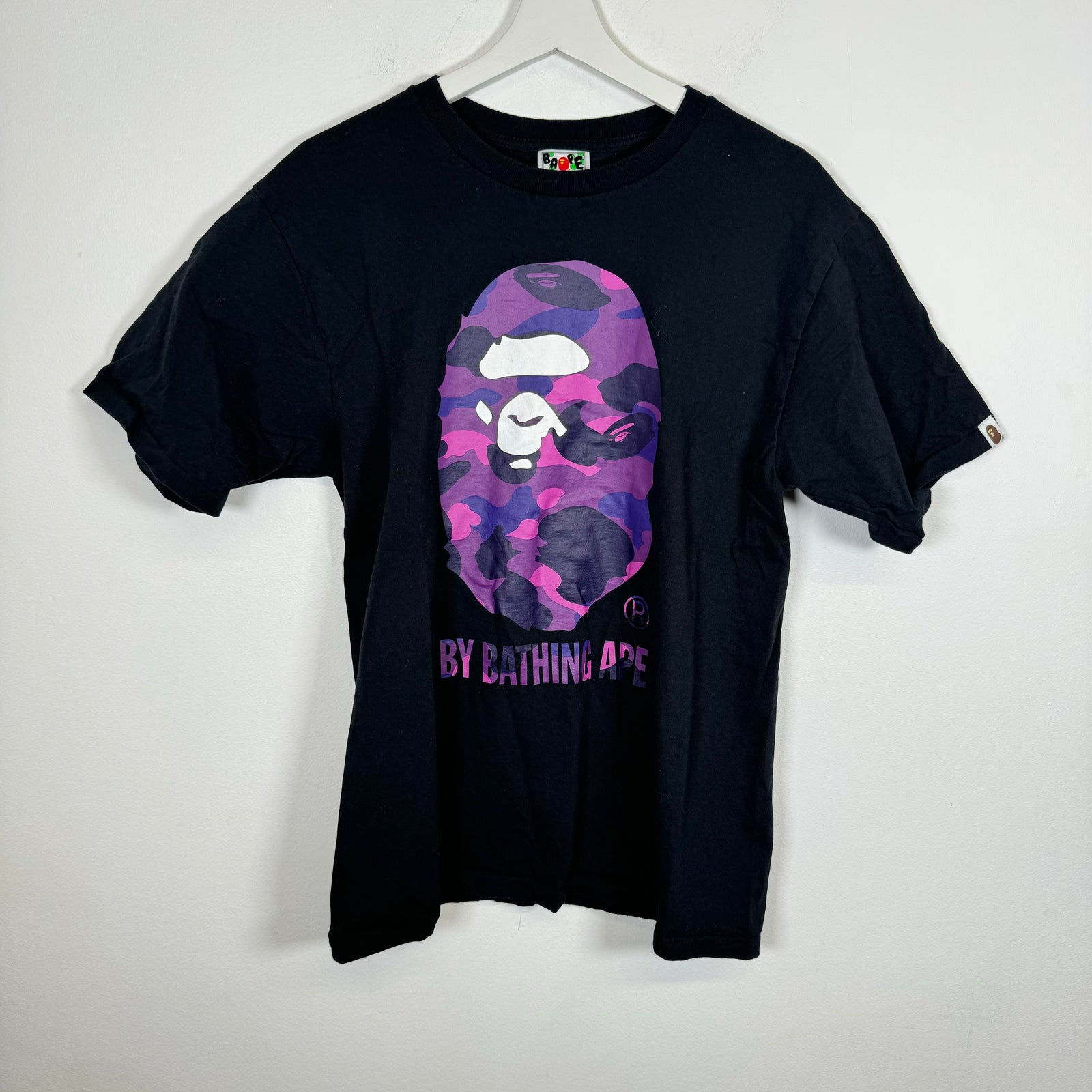 Bape Black/Purple Ape Head Tee Size L