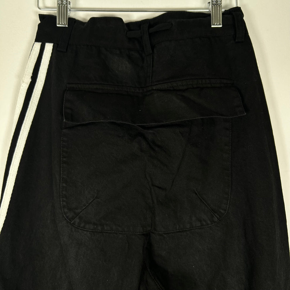 Yori Sport Black 5-Stripe Wide Leg Jeans Size 28
