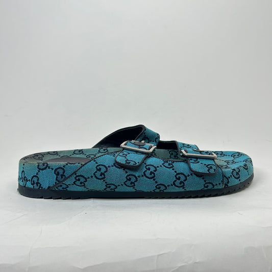 Gucci Blue Monogram Sandals Size 11