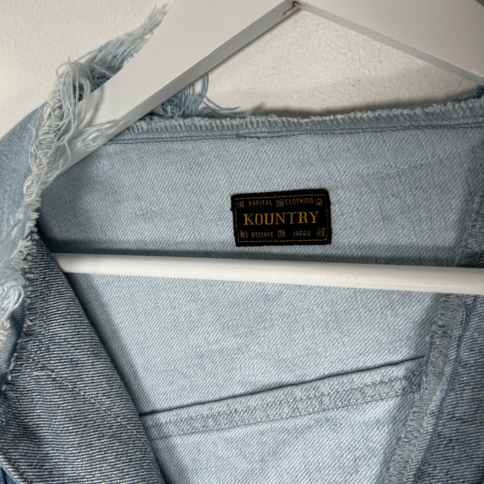 Kapital Baja Denim Patchwork Poncho Hoodie Size OS