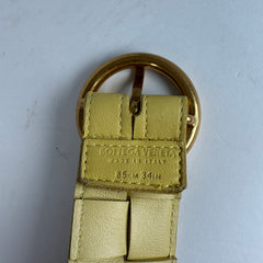 Bottega Veneta Yellow Leather Braided Belt Size 34