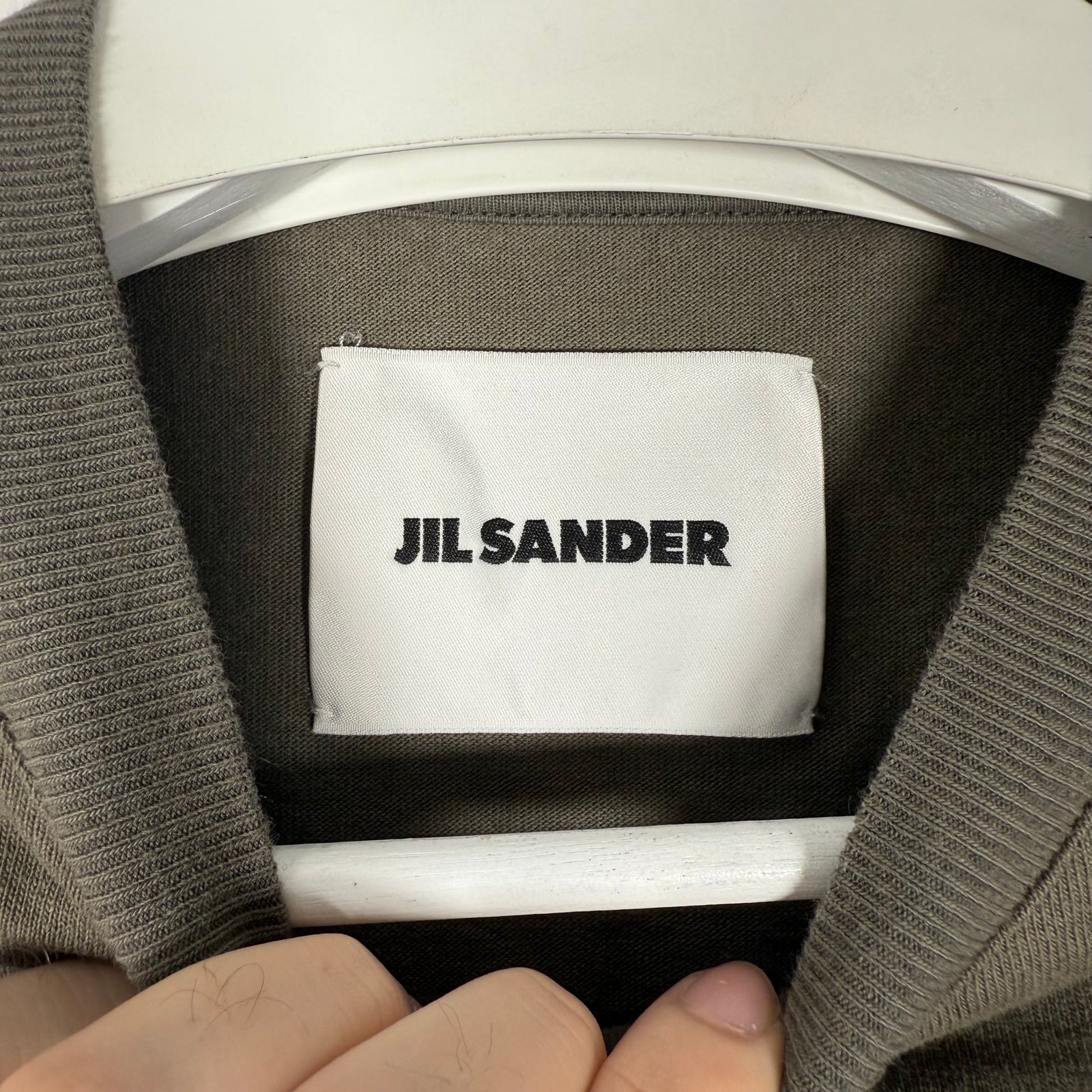 Jil Sander Olive Logo Long-Sleeve T-Shirt Size S