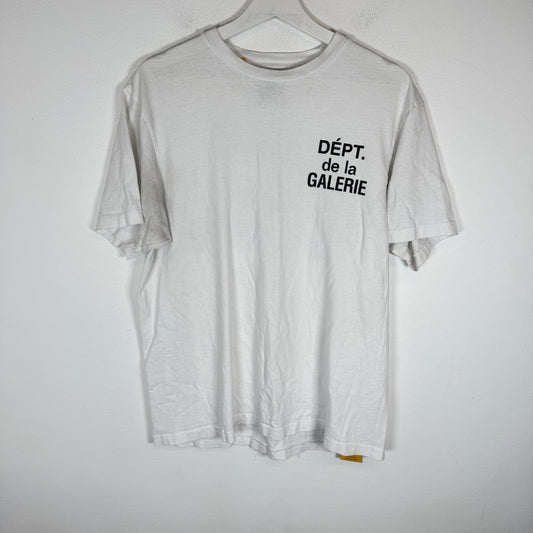 Gallery Dept White/Black French Logo T-Shirt Size M