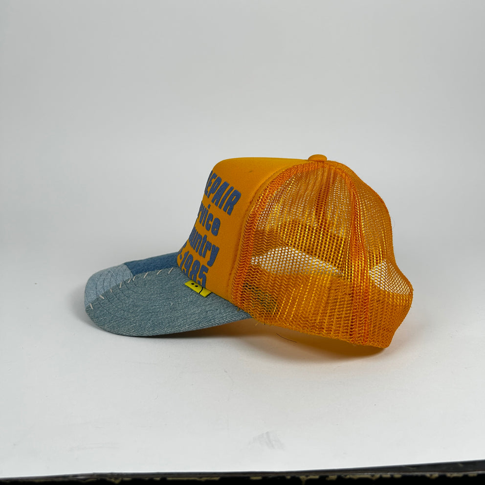 Kapital 'Denim Repair' Yellow Trucker Hat