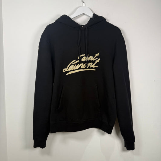 Saint Laurent Graphic Logo Hoodie Black Size M