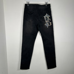 Dolce&Gabbana Floral Print Black Jeans Size 31