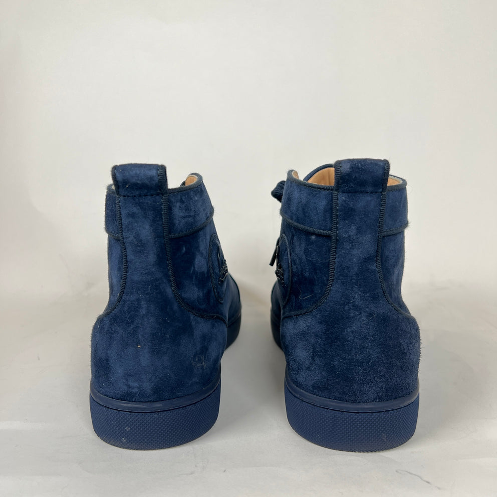 Christian Louboutin Navy Louis Orlato High-Top Sneaker Size 40