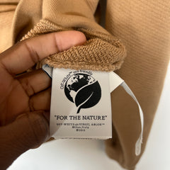 Off-White Brown Diagonal Logo Hoodie Size S