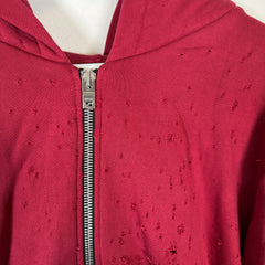 Amiri Burgundy Distressed 'Shotgun' Hoodie Size M