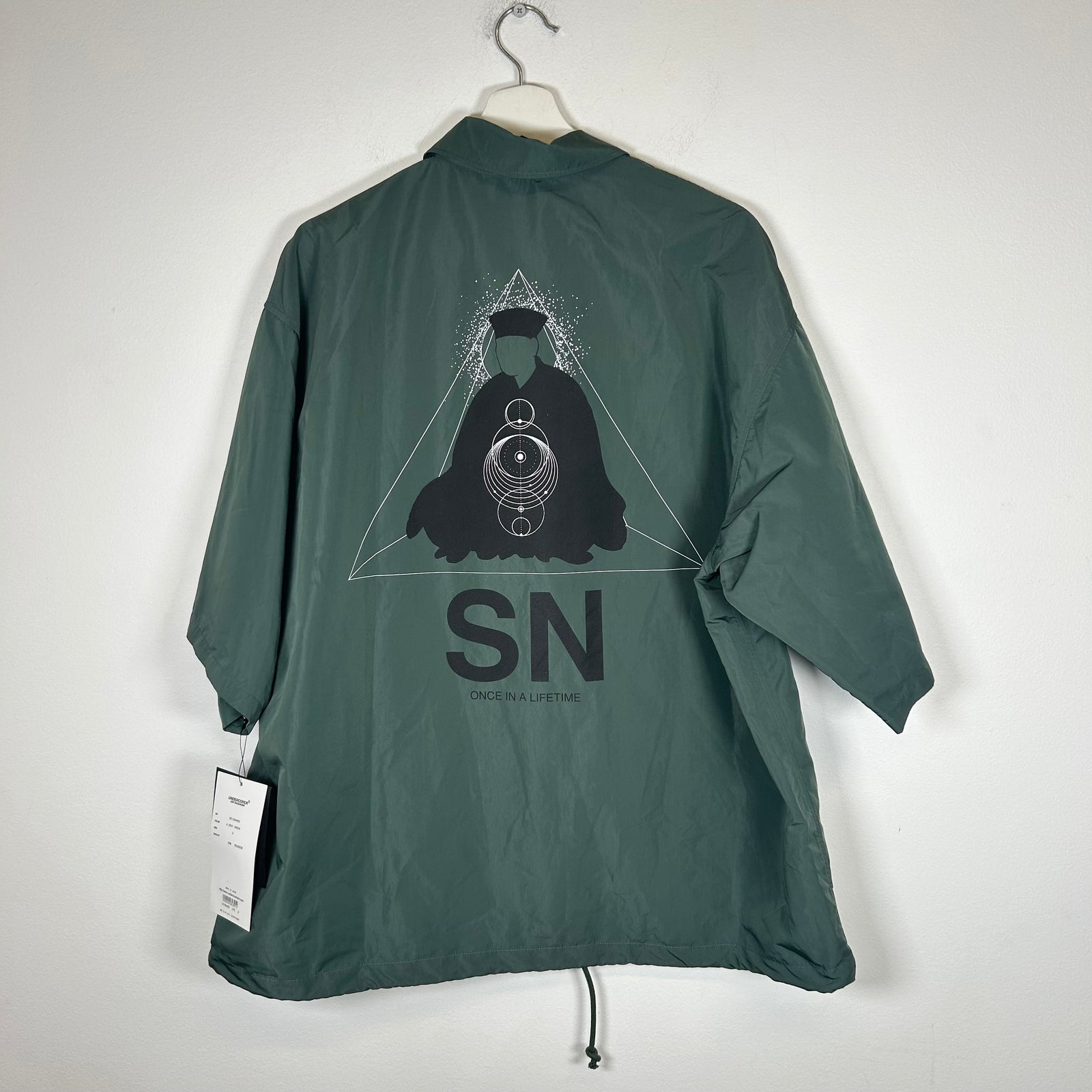 Undercover SS22 Green "Once In A Lifetime" Nylon Shirt Size 3