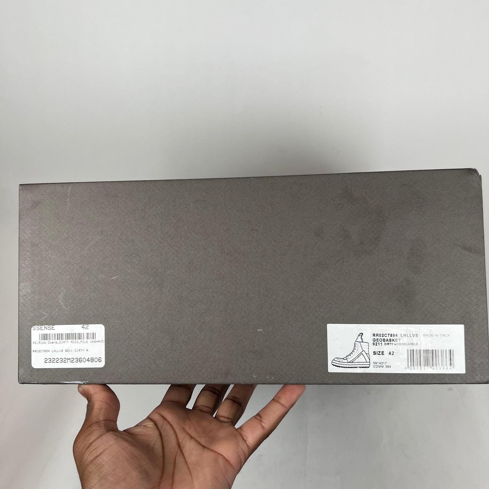Rick Owens Dirty Acid/Milk Ponyhair Geobasket Size 42