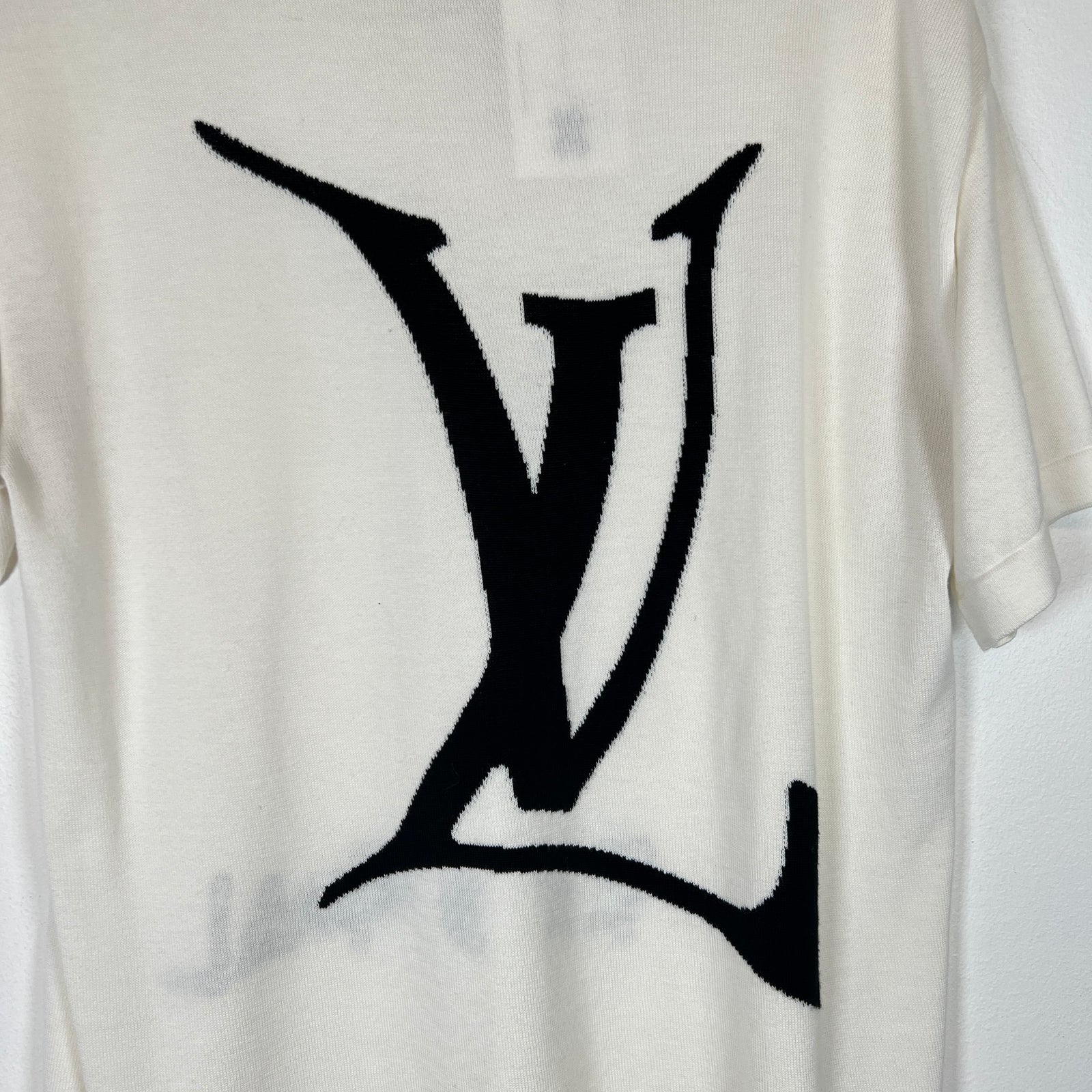 Louis Vuitton x Virgil Abloh White 'End Goal' Intarsia T-Shirt Size S