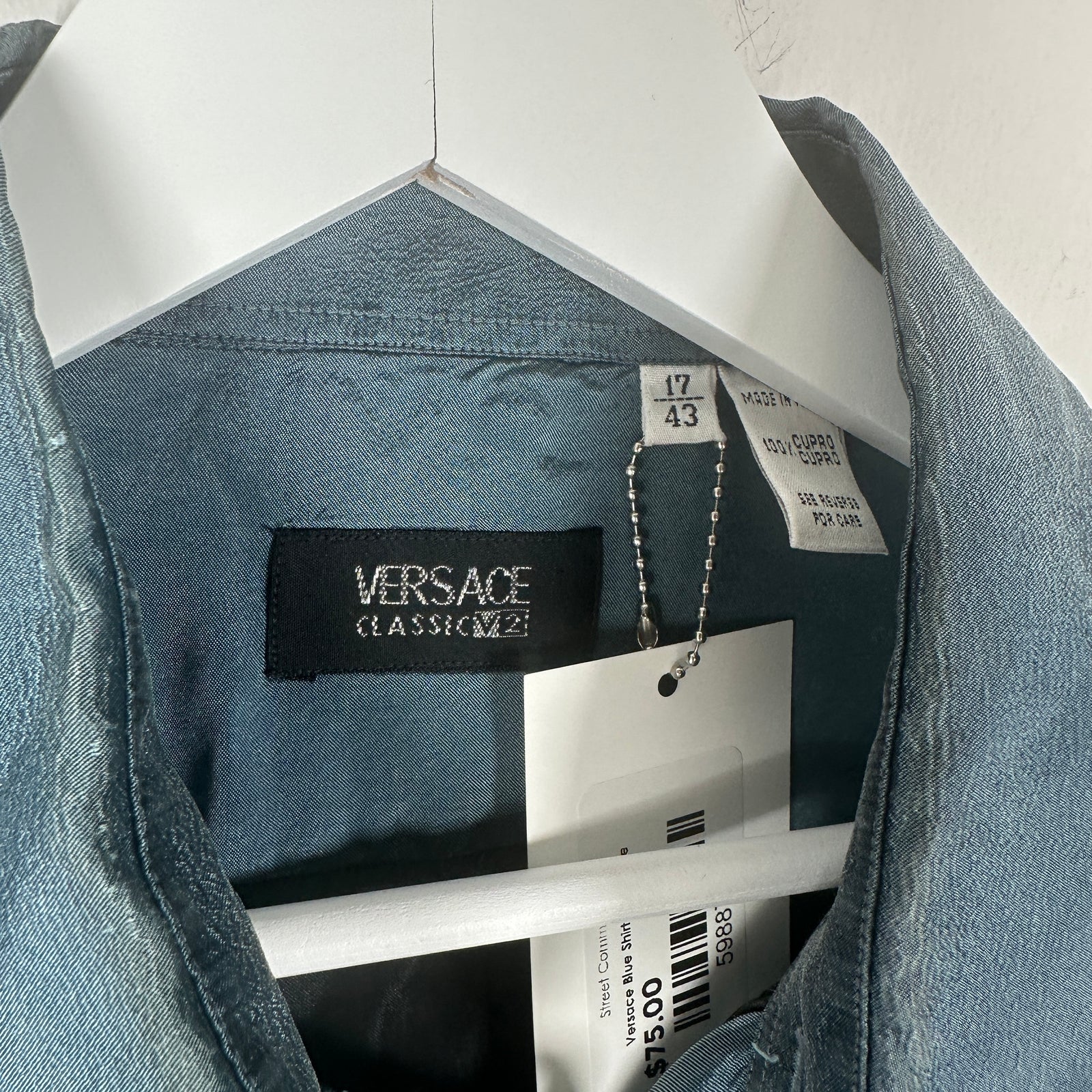 Versace Blue Shirt Size Large