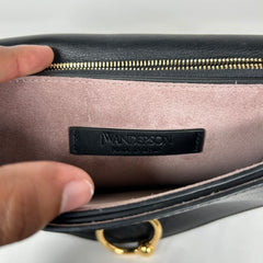 JW Anderson Black Leather Latch Crossbody Bag