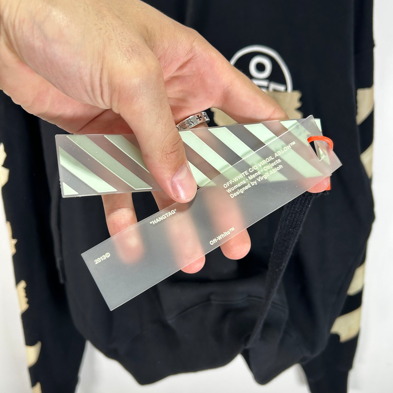 Off-White Stencil Tape Graphic Hoodie Size S