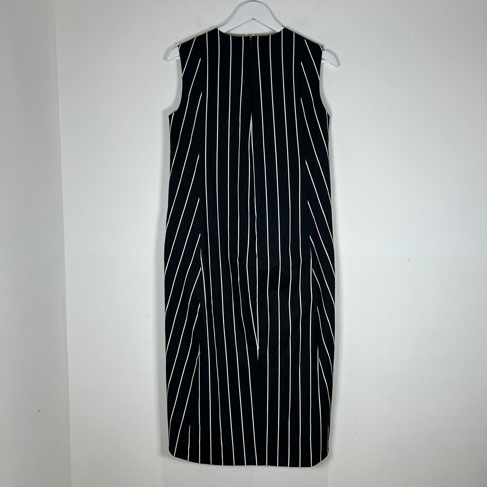 Balenciaga Paris Black Stripe Sleeveless Dress Size 38