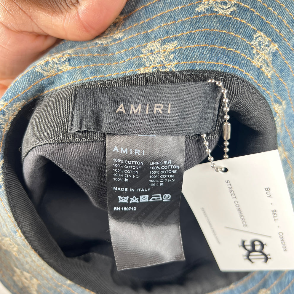Amiri Bandana Paisley Denim Bucket Hat