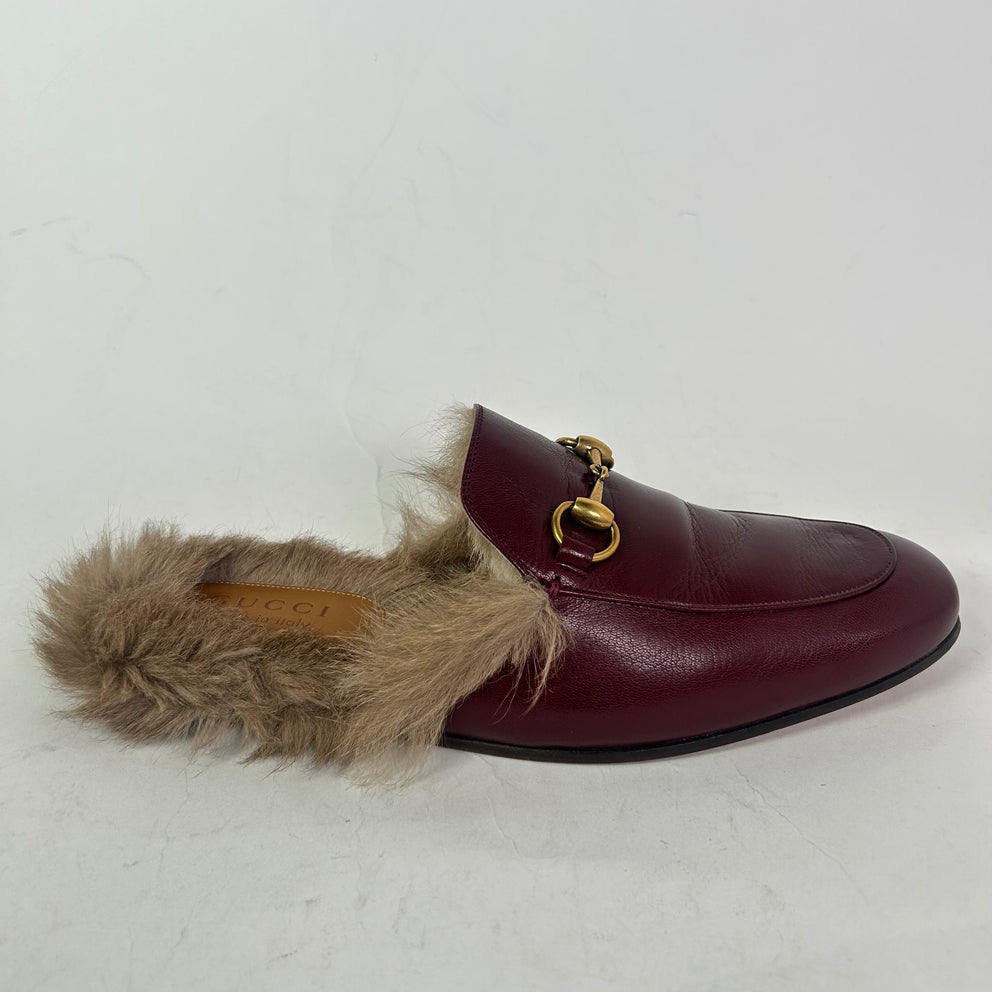 Gucci Princetown Horsebit Fur Mules
