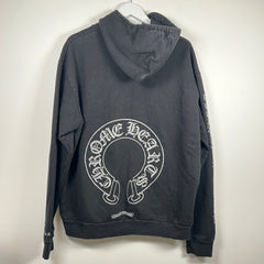 Chrome Hearts Black Glitter Horseshoe Hoodie Size L