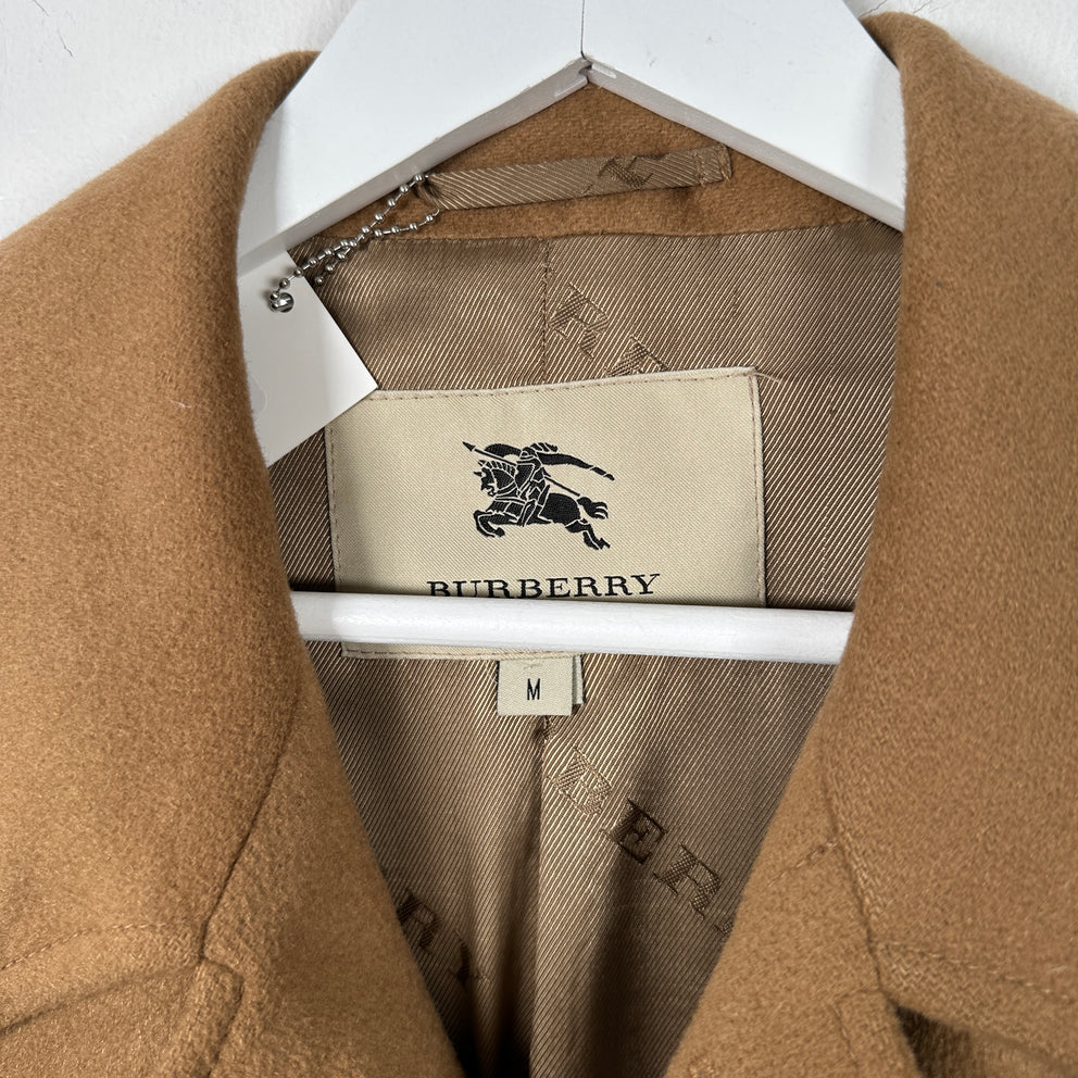 Burberry Cashmere Khaki Trench Coat Size M