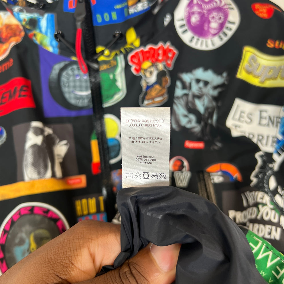 Supreme GORE-TEX SS21 Black Stickers Shell Jacket Size L