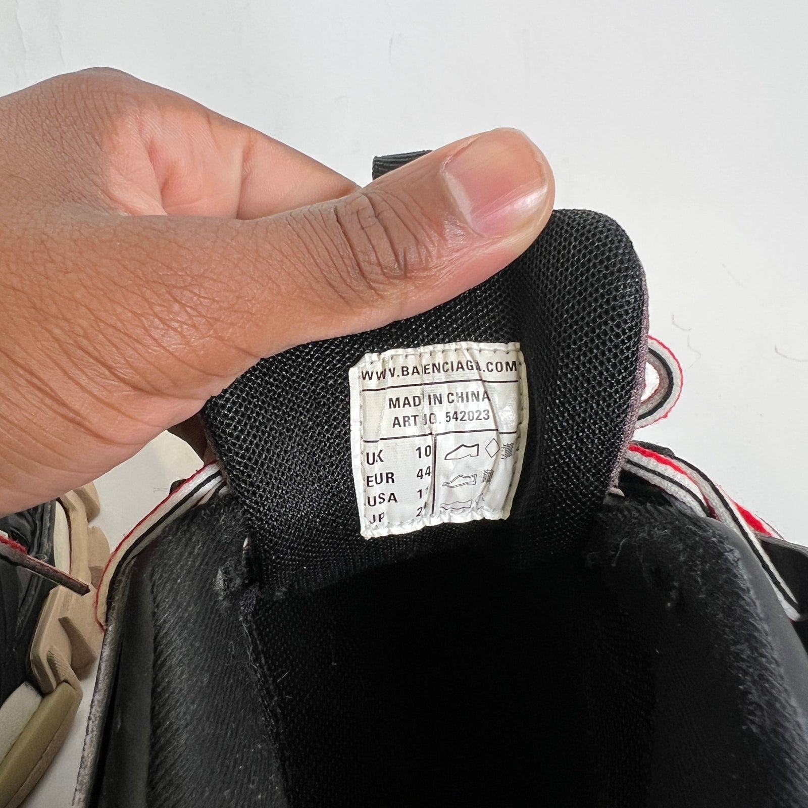 Balenciaga Black/Red Track Sneaker Size 44