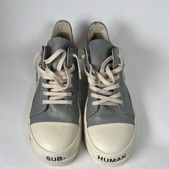 Rick Owens Waxed Silver Sub-Human Low-Top Ramones Size 42