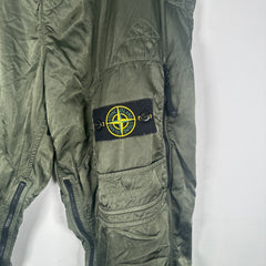 Stone Island Green Nylon Zipper Cargo Pants Size 36