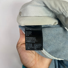 Amiri Clay Indigo Leather Stitch Logo Jeans Size 33