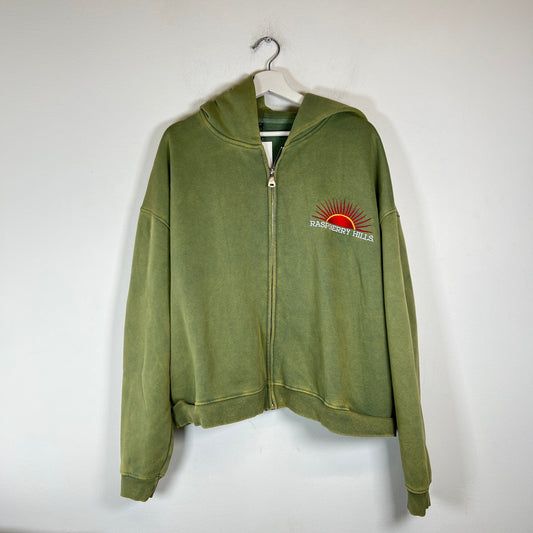 GV Gallery Green Raspberry Hills Zip-Up Hoodie Size M