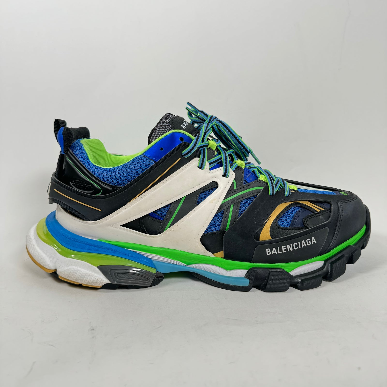 Balenciaga Green/Blue Track Sneakers Size 45