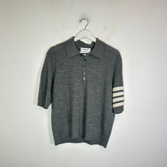 Thom Browne Grey 4 Bar Knit Polo Size 2