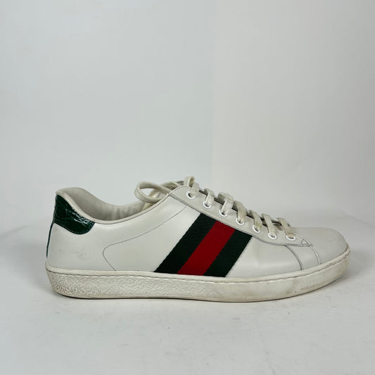 Gucci White Web Ace Sneaker Size GG 9