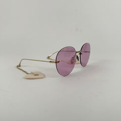 Gucci Purple Circular Rimless Sunglasses