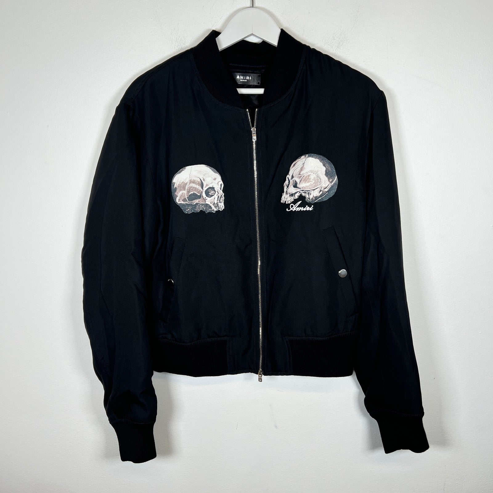 Amiri x Wes Lang Black Dual Skull Bomber Jacket Size M