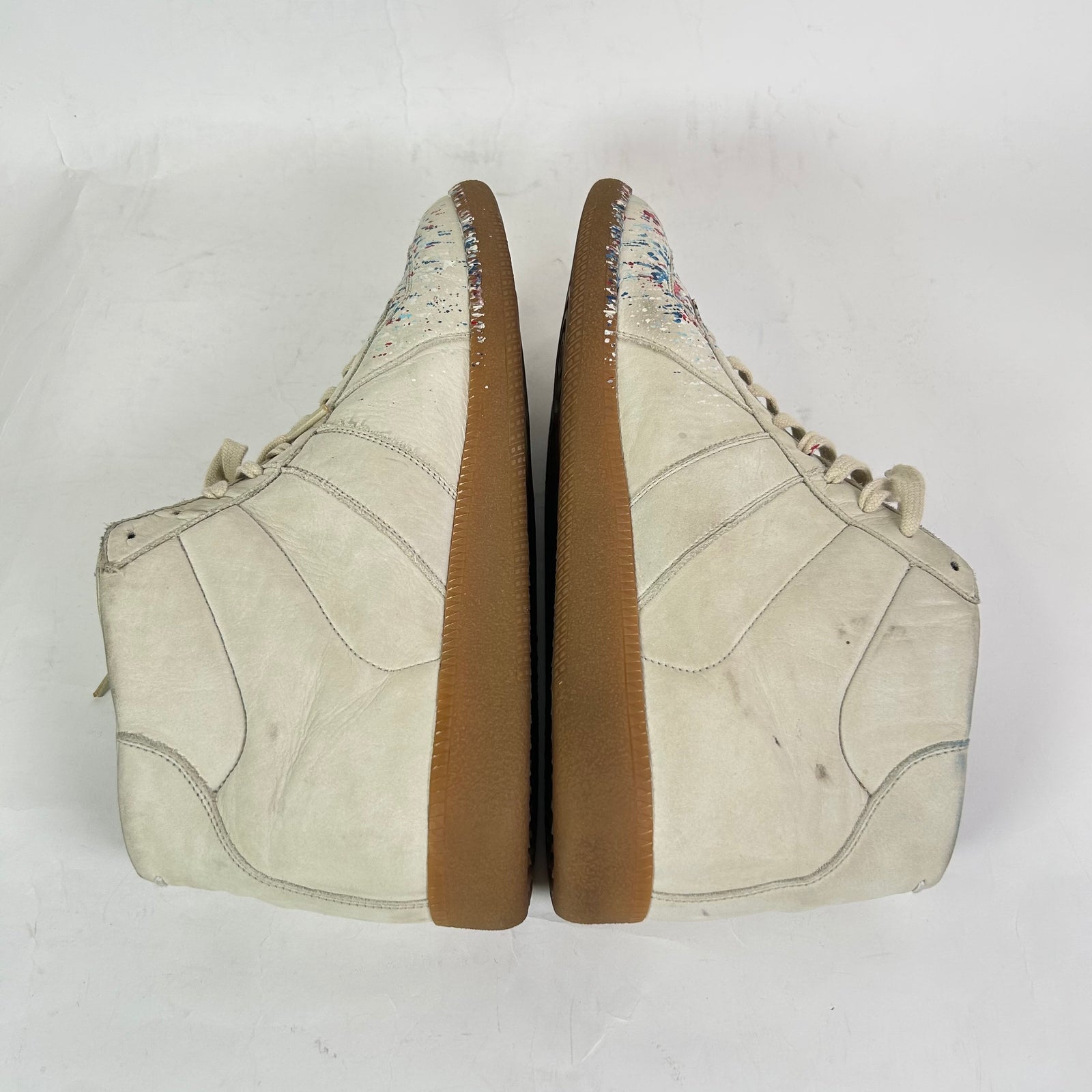 Maison Margiela Taupe Paint Splatter Mid-Top Replica Gats Size 45