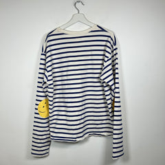 Kapital Navy Border Smile Longsleeve Tee Size 5